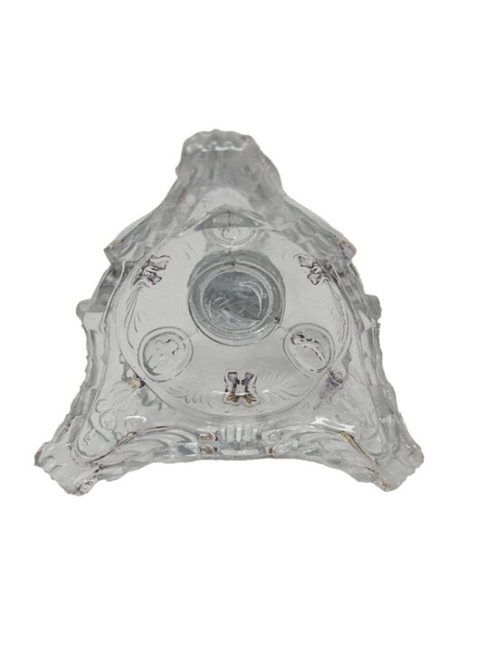 Antique Portieux Vallerysthal Glass Jesus Christ Sacred Heart Candleholder 11\